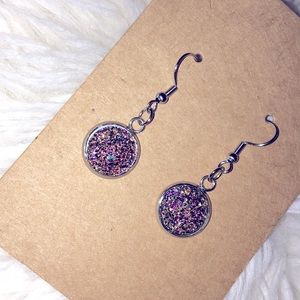 Faux druzy quartz earrings. NEW!!